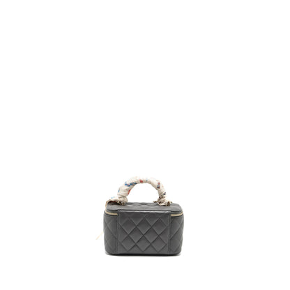 Chanel long vanity case lambskin grey LGHW (microchip)