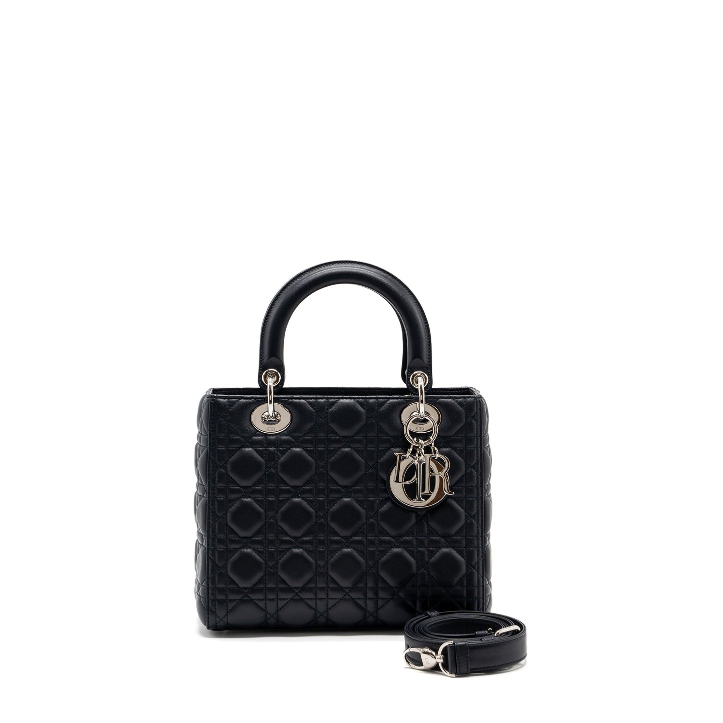 Dior medium lady dior lambskin black