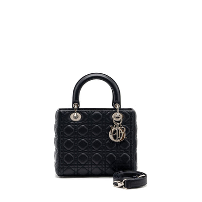 Dior medium lady dior lambskin black