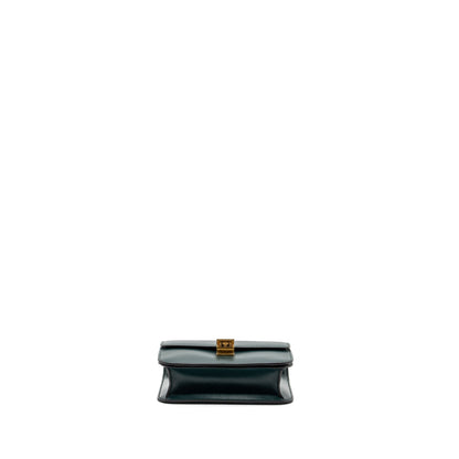 Celine Teen classic box Purse calfskin dark green