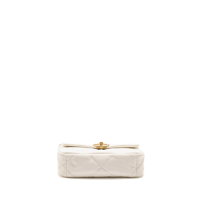 Chanel Small 19 Bag Lambskin White Multicolour Hardware (Microchip)