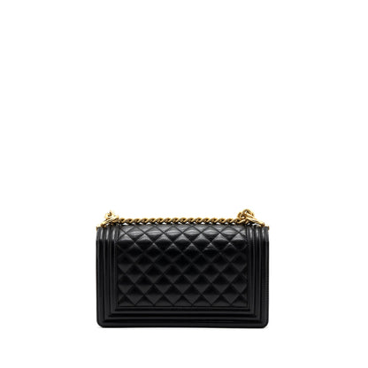 Chanel Medium Classic Boy Bag Caviar Black GHW (microchip)
