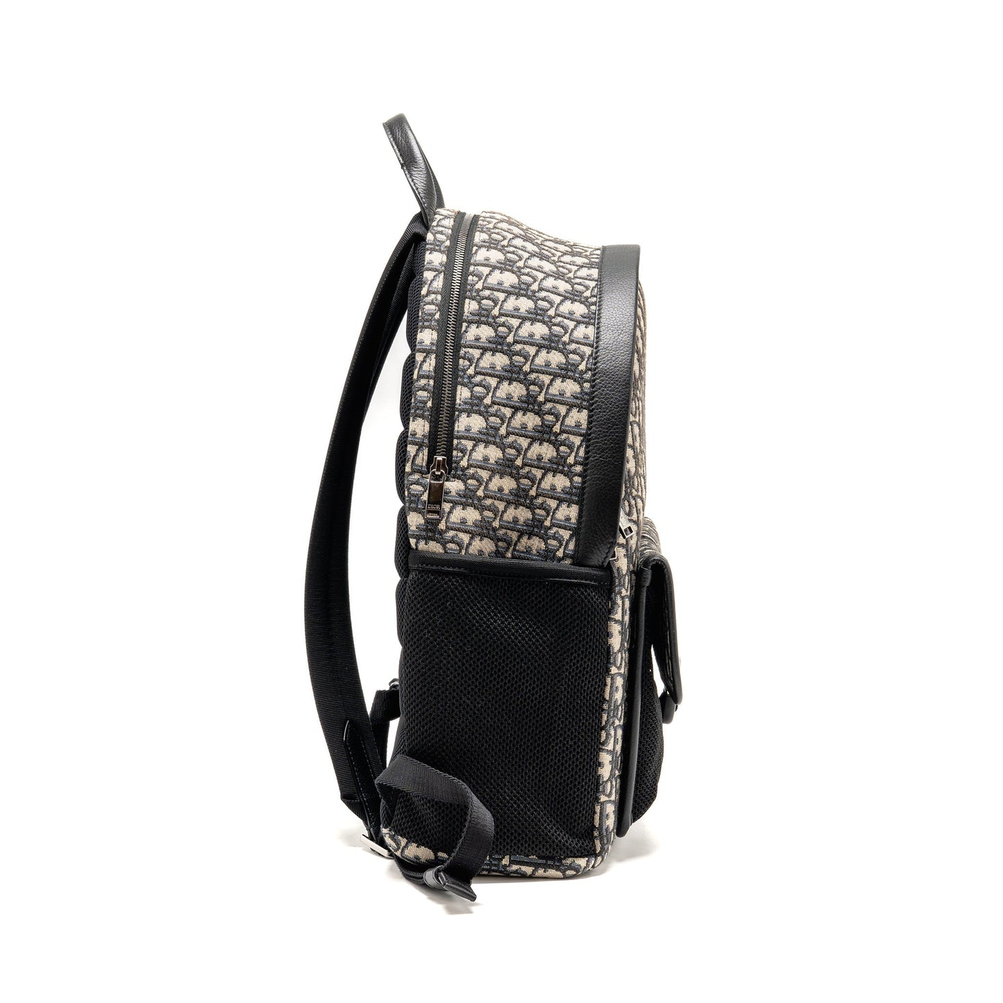 Dior menâs backpack dior oblique canvas / calfskin blue / black