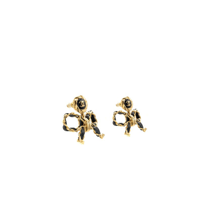 Chanel CC Logo  Bow Drop Earrings Large Model LGHW