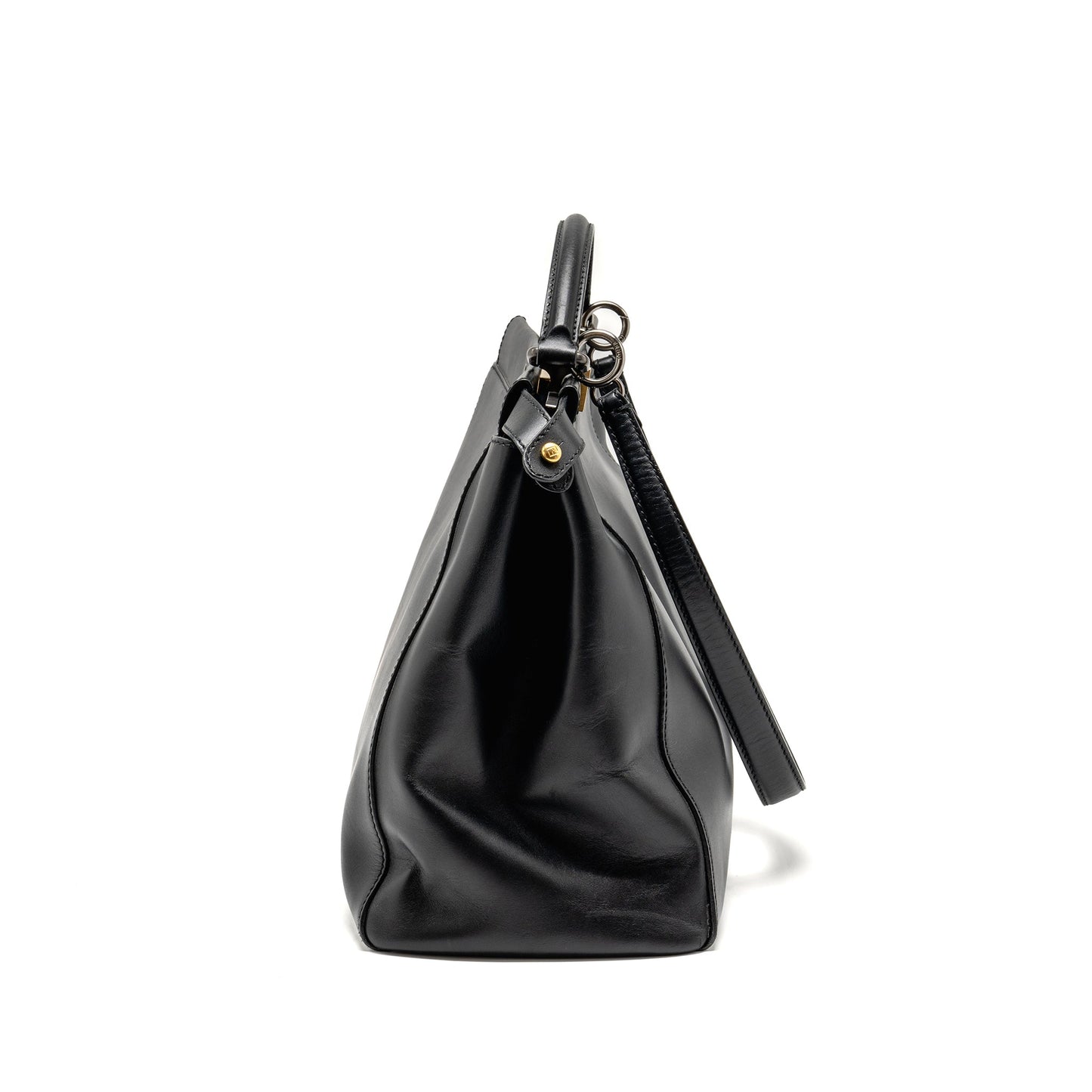 Fendi Large Peekaboo Purse Calfskin Black