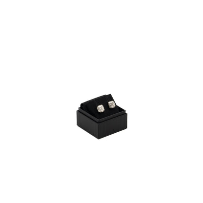 Chanel Square CC Logo Earrings Crystal SHW