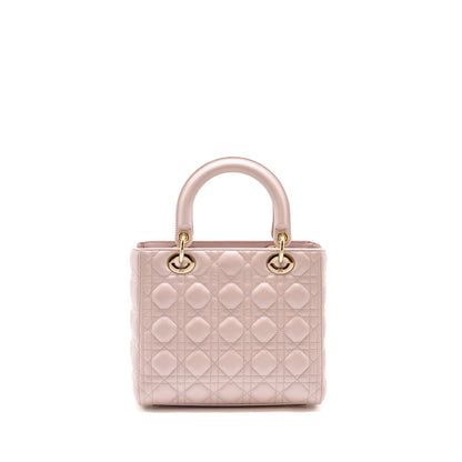 Dior Medium Lady Dior Lambskin Iridescent Pink
