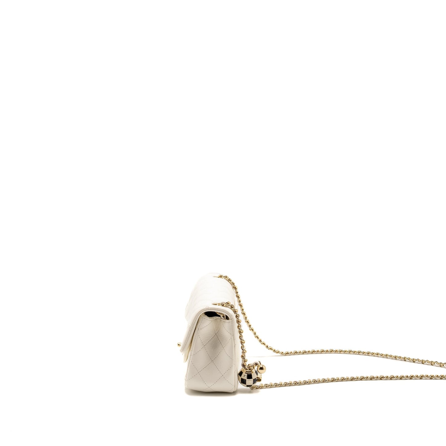Chanel 23C Pearl Crush Mini Rectangular Flap Bag Lambskin White LGHW (Microchip)