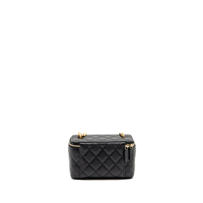 Chanel coco love long vanity with adjustable chain caviar black GHW (microchip)