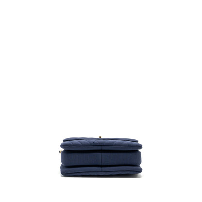 Chanel Small Chevron Trendy CC fabric navy GHW