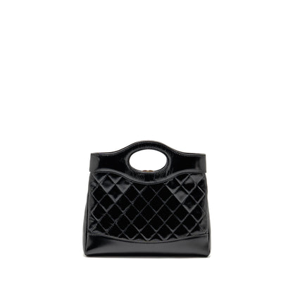 Chanel 25P Mini 31 Bag Shiny Lambskin Black LGHW (Microchip)