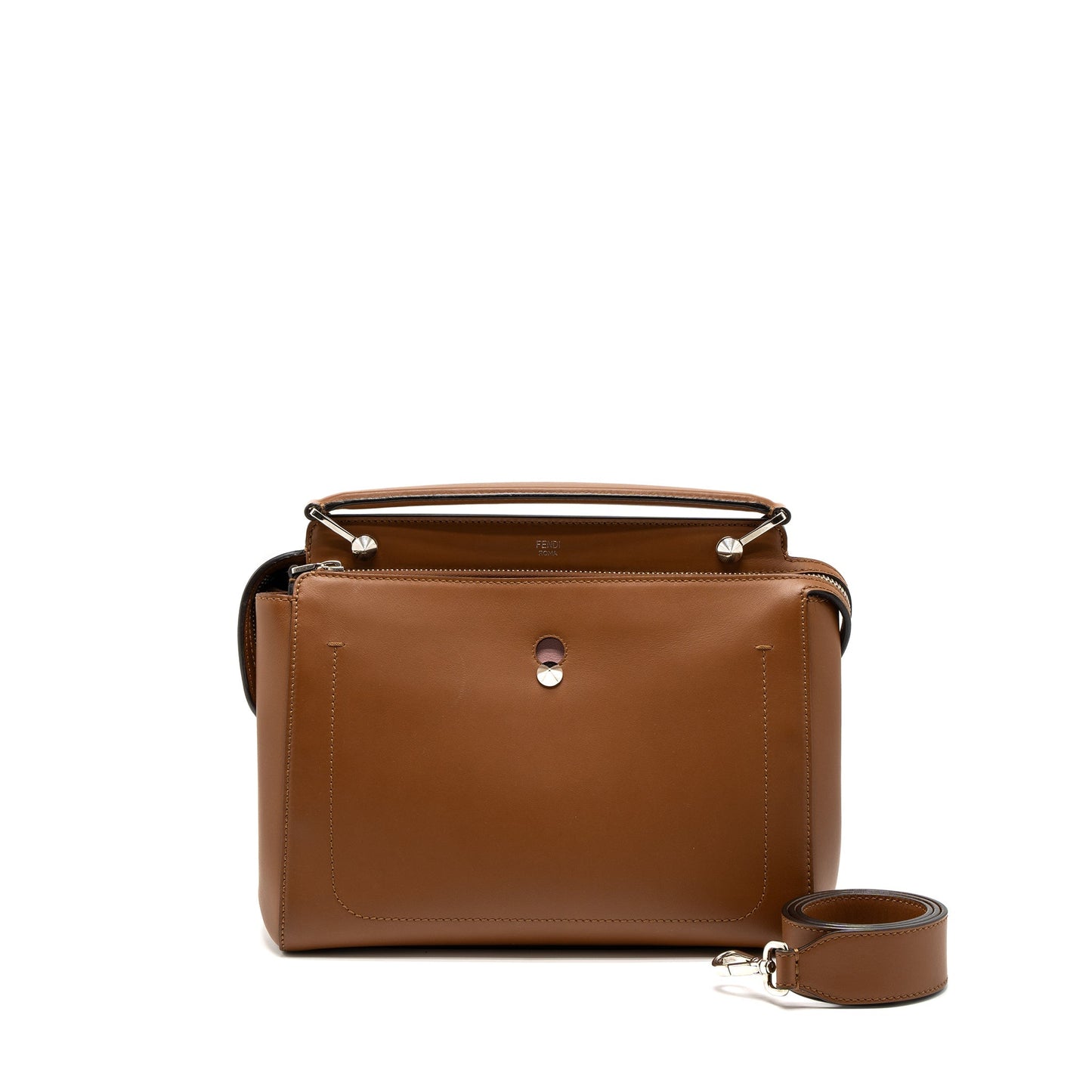 Fendi DotCom Purse Calfskin Brown