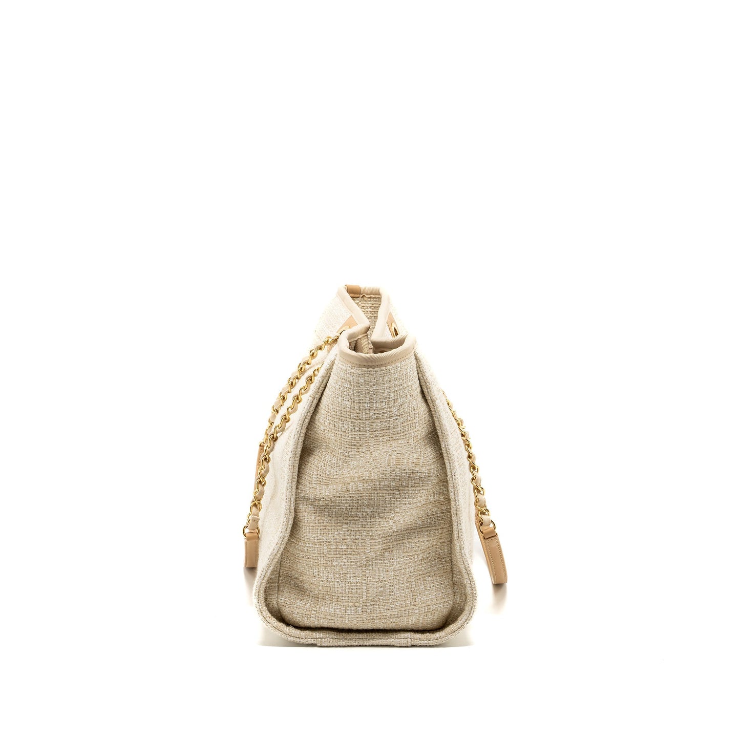 Chanel Deauville bag canvas/ leather Light Beige GHW