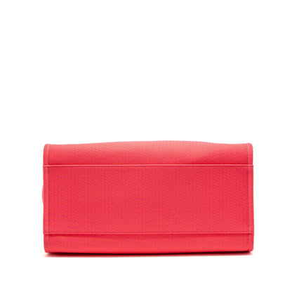 Chanel Large Deauville Tote Shopping Bag Canvas/Calfskin Hot Pink SHW
