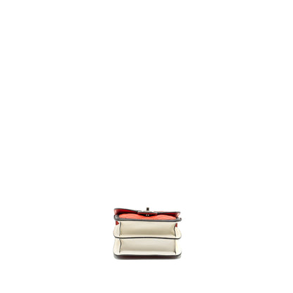 Chanel Tricolor Mini Graphic Flap Bag Lambskin Red/Black/White SHW