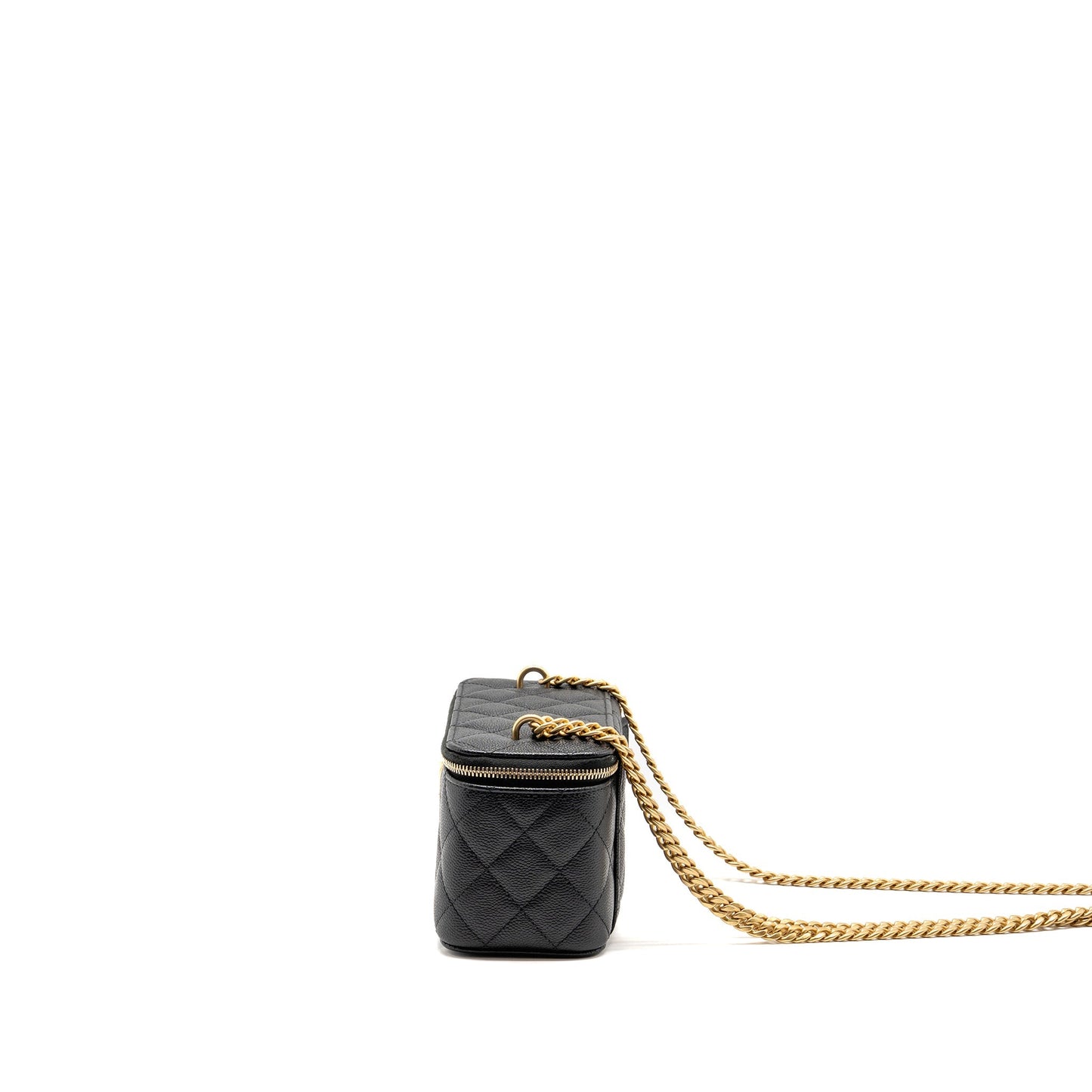 Chanel coco love long vanity with adjustable chain caviar black GHW (microchip)
