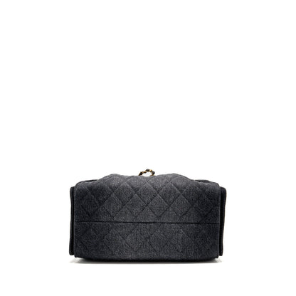 Chanel small 25 bag washed denim black GHW (microchip)