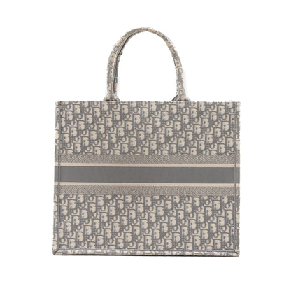 Dior large book tote Dior Oblique Embroidery Ecru/ Grey