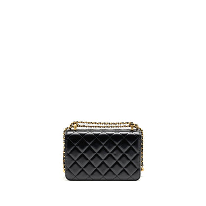 Chanel Gold Crush Flap Bag Calfskin Black GHW (Microchip)