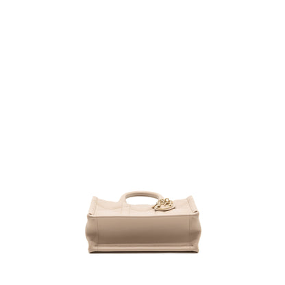 Dior Dioramour Mini Dior Book Tote Macrocannage Calfskin Powder Beige