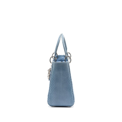 Dior Medium Lady Dior Python Blue