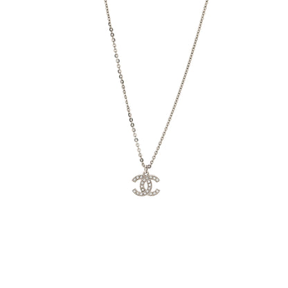 CHANEL CC LOGO NECKLACE CRYSTAL SHW