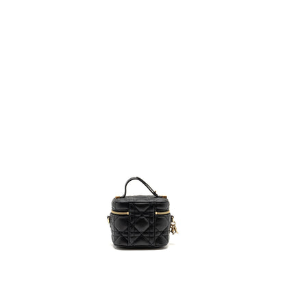 Dior Micro Lady Dior Vanity Case Purse Cannage Lambskin Black