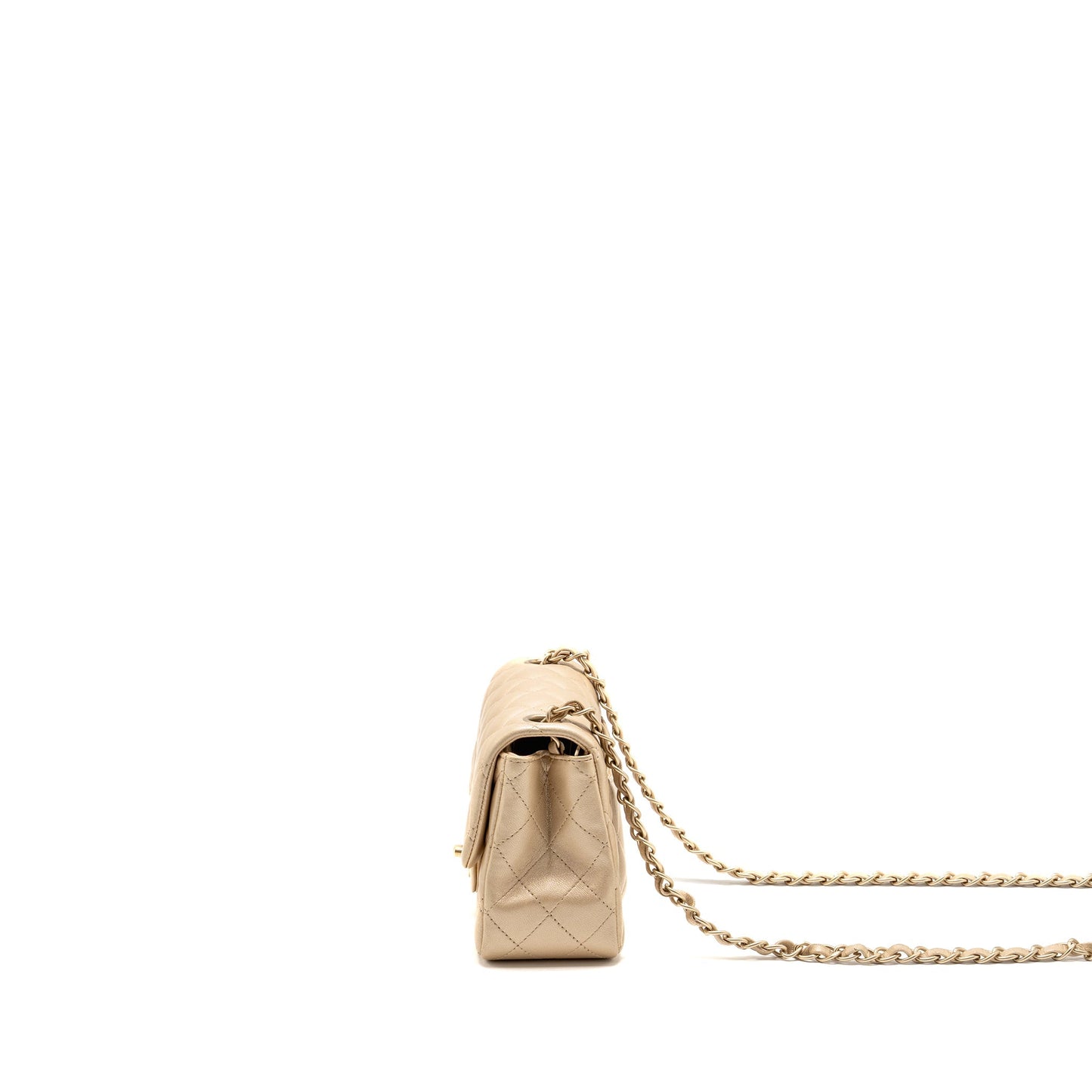 Chanel Mini Square flap Bag Lambskin Gold GHW