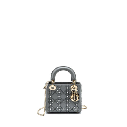 Dior Mini Lady Dior Limited Edition Lambskin Grey