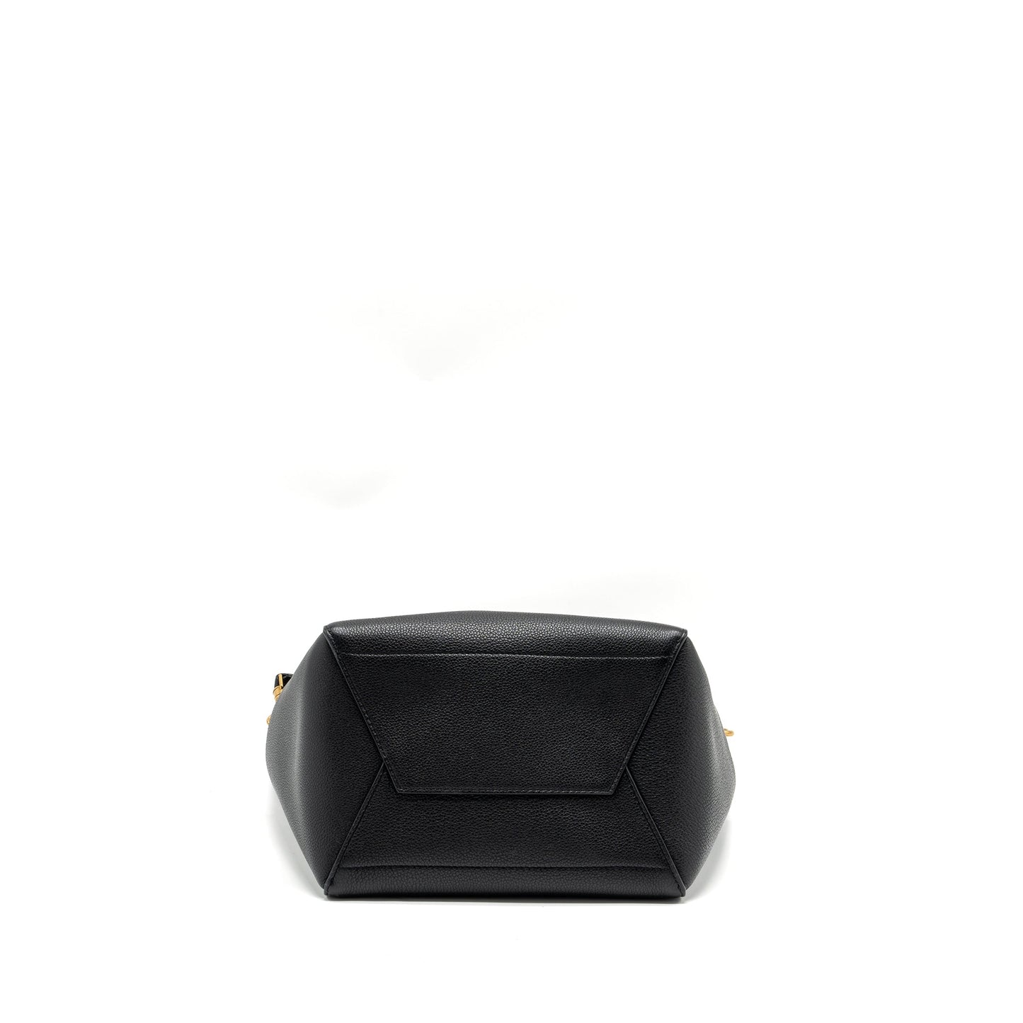 Celine Sangle Bucket Purse Grained Calfskin Black