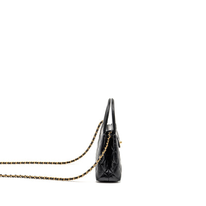 Chanel mini kelly shopping tote bag calfskin black GHW (microchip)
