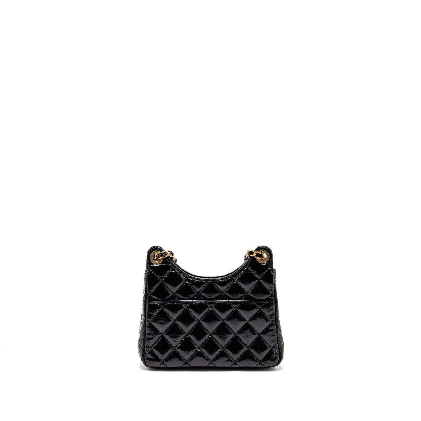 Chanel 23p Hobo Bag Shiny Calfskin Black Brushed GHW(microchip)
