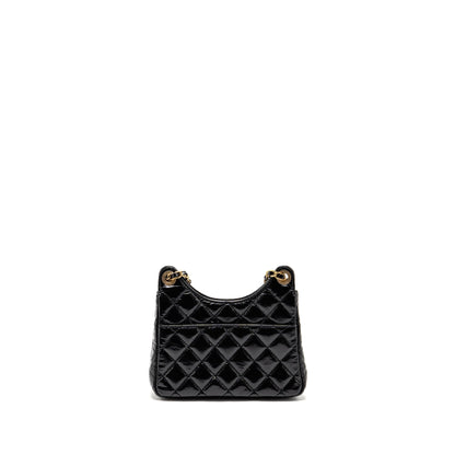 Chanel 23p Hobo Bag Shiny Calfskin Black Brushed GHW(microchip)