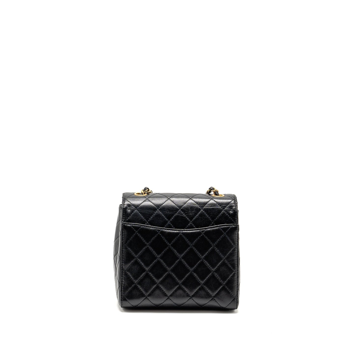 Chanel 22K Retro Classic New Square Large Flap Bag Goatskin Black GHW (Microchip)