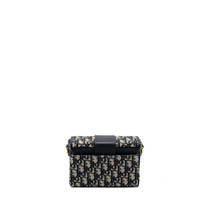 Dior 30 Montaigne Box Purse Blue Dior Oblique Jacquard