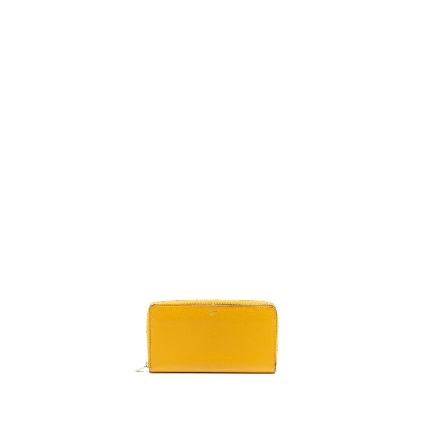 Luxury CELINE zip long wallet calfskin yellow