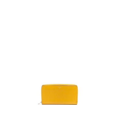 Luxury CELINE zip long wallet calfskin yellow