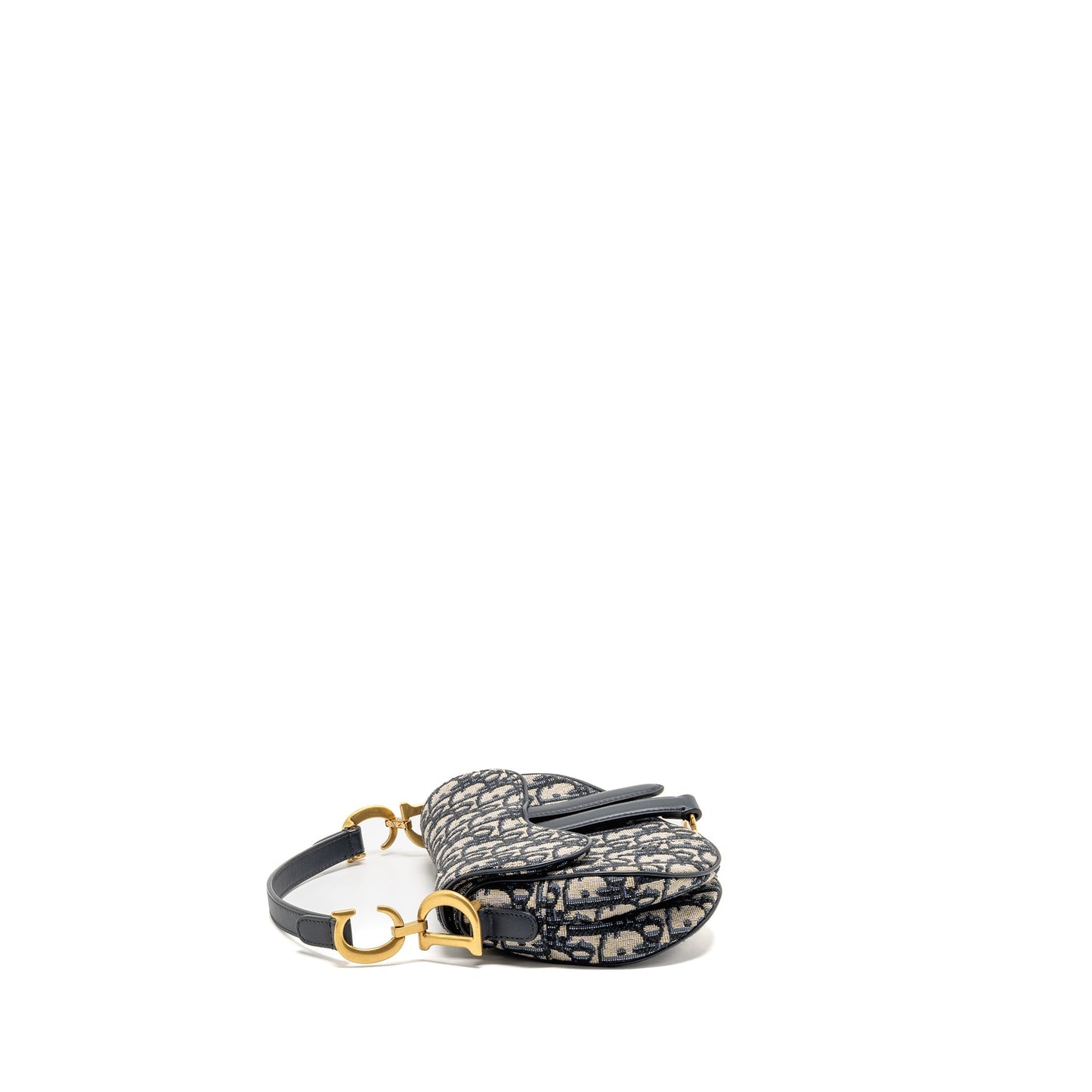 Dior Mini Saddle Purse Blue Oblique Jacquard Canvas