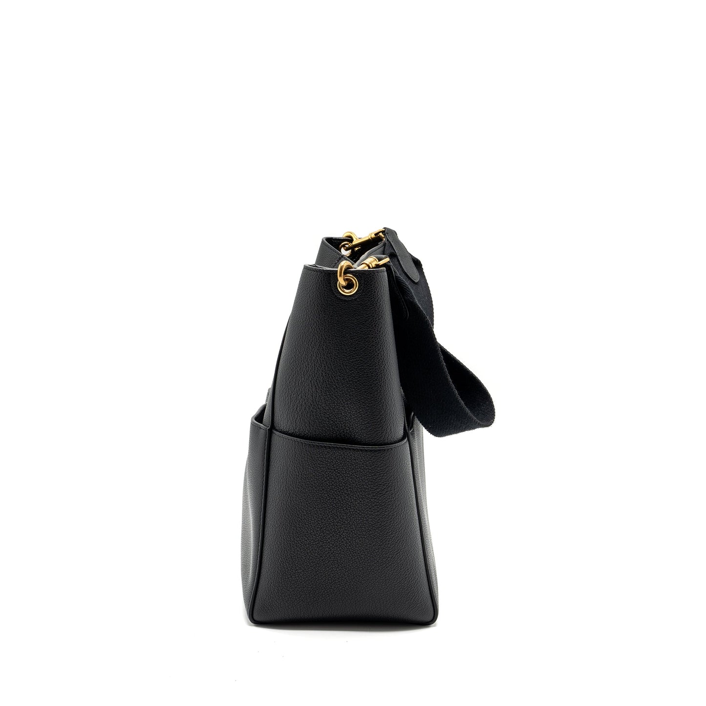 Celine Sangle Bucket Purse Grained Calfskin Black