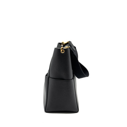 Celine Sangle Bucket Purse Grained Calfskin Black