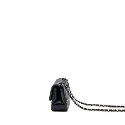 Chanel mini square flap bag lambskin black SHW