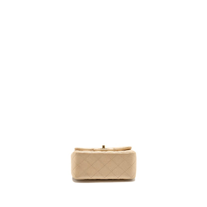 Chanel Mini Square flap Bag Lambskin Gold GHW