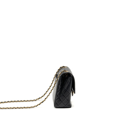 Chanel 22K Retro Classic New Square Large Flap Bag Goatskin Black GHW (Microchip)