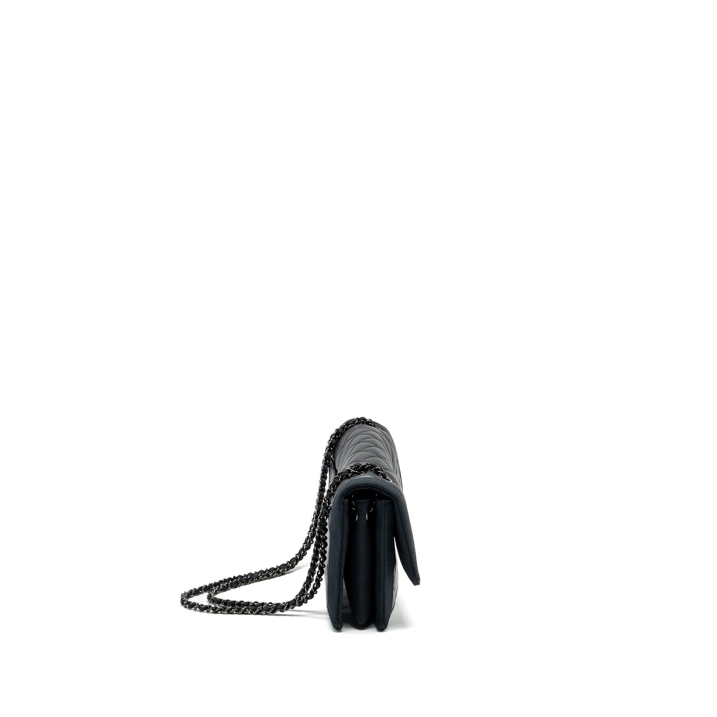 Chanel Quilted Flap Bag Lambskin/Fabric SO Black