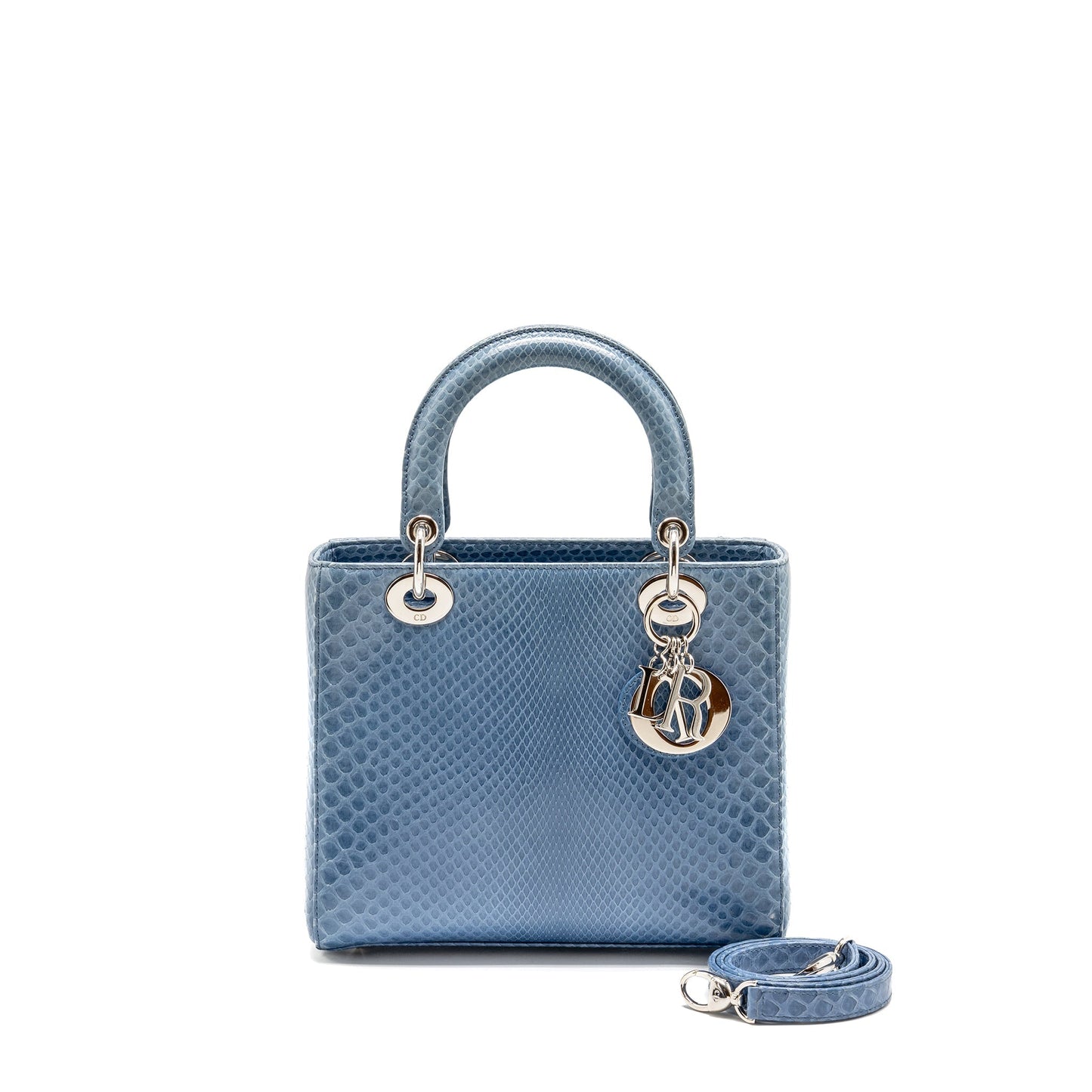 Dior Medium Lady Dior Python Blue