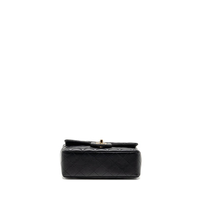 Chanel Mini Rectangular Flap Bag Lambskin Black LGHW (microchip)