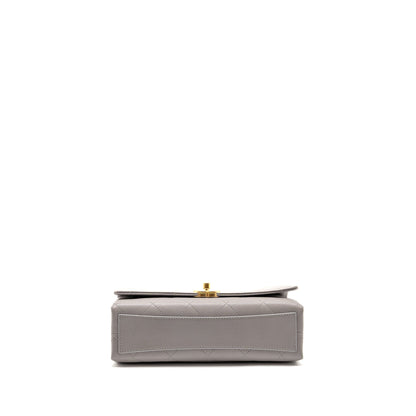 Chanel Quilted Flap Bag with Chain Handle Caviar Grey GHW (Microchip)