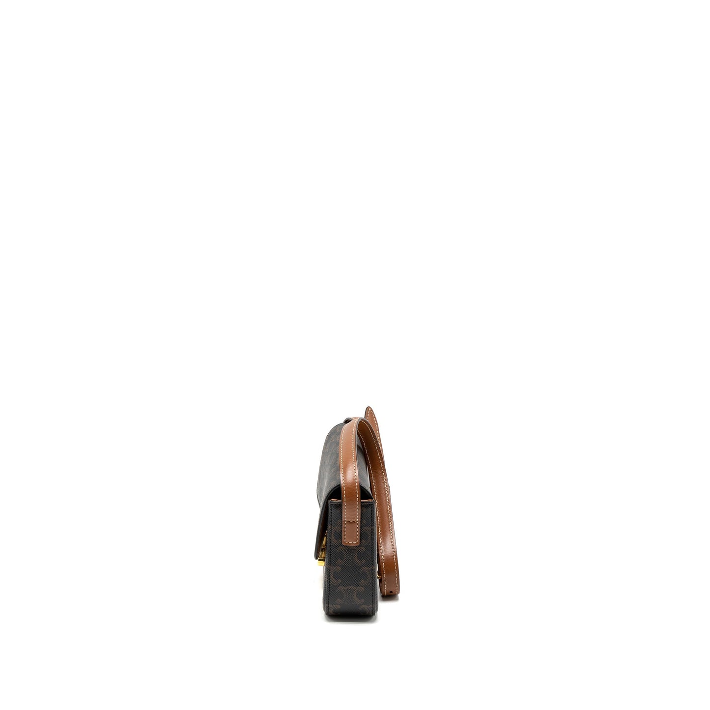 Celine Triomphe Mini Purse Calfskin Tan
