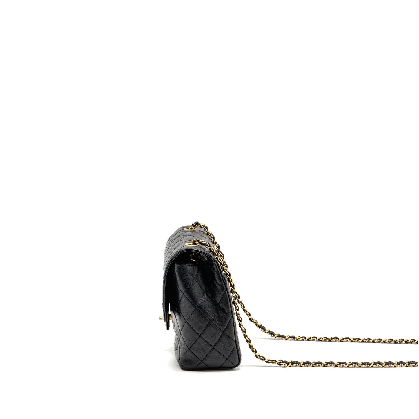 Chanel 22K Retro Classic New Square Large Flap Bag Goatskin Black GHW (Microchip)