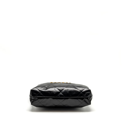 Chanel Small 22 Bag Shiny Calfskin BLACK GHW (Microchip)